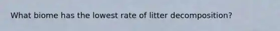 What biome has the lowest rate of litter decomposition?