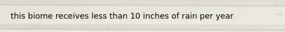 this biome receives less than 10 inches of rain per year