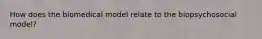 How does the biomedical model relate to the biopsychosocial model?