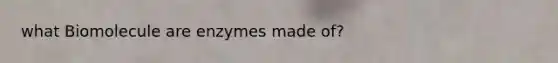 what Biomolecule are enzymes made of?