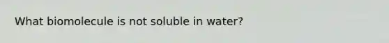 What biomolecule is not soluble in water?