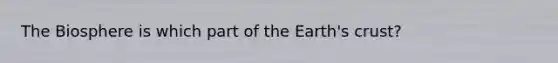 The Biosphere is which part of the Earth's crust?