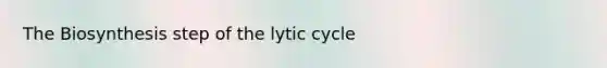 The Biosynthesis step of the lytic cycle