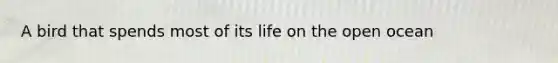 A bird that spends most of its life on the open ocean