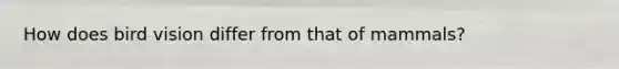 How does bird vision differ from that of mammals?