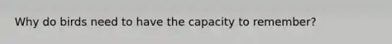 Why do birds need to have the capacity to remember?