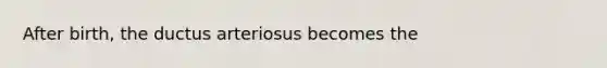 After birth, the ductus arteriosus becomes the