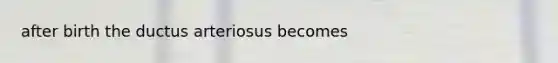 after birth the ductus arteriosus becomes