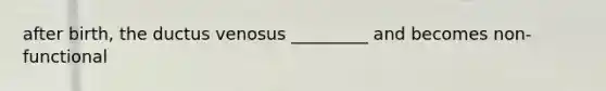 after birth, the ductus venosus _________ and becomes non-functional