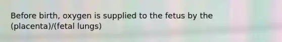 Before birth, oxygen is supplied to the fetus by the (placenta)/(fetal lungs)