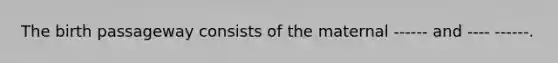 The birth passageway consists of the maternal ------ and ---- ------.