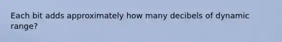 Each bit adds approximately how many decibels of dynamic range?