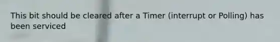 This bit should be cleared after a Timer (interrupt or Polling) has been serviced