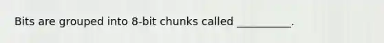 Bits are grouped into 8-bit chunks called __________.