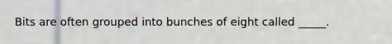 Bits are often grouped into bunches of eight called _____.