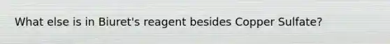 What else is in Biuret's reagent besides Copper Sulfate?