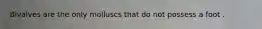 Bivalves are the only molluscs that do not possess a foot .