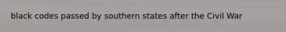 black codes passed by southern states after the Civil War