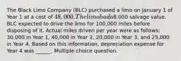 The Black Limo Company (BLC) purchased a limo on January 1 of Year 1 at a cost of 48,000. The limo had a8,000 salvage value. BLC expected to drive the limo for 100,000 miles before disposing of it. Actual miles driven per year were as follows: 30,000 in Year 1, 40,000 in Year 2, 20,000 in Year 3, and 25,000 in Year 4. Based on this information, depreciation expense for Year 4 was ______. Multiple choice question.