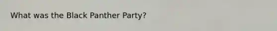What was the Black Panther Party?