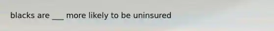 blacks are ___ more likely to be uninsured