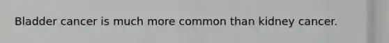 Bladder cancer is much more common than kidney cancer.