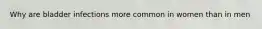 Why are bladder infections more common in women than in men
