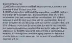 Blain Company has 10,000 of accounts receivable that are current,5,000 that are between 0 and 30 days past due, 3,000 that are between 30 and 60 days past due, and800 that are more than 60 days past due. Blain estimates that 2% of the receivables that are current will be uncollectible, 5% of those between 0 and 30 days past due will be uncollectible, 10% of those between 30 and 60 days past due will be uncollectible, and 50% of those more than 60 days past due will be uncollectible. Just prior to recognizing uncollectible accounts expense, Blain's allowance for doubtful accounts account has a 100 positive balance. Assuming Blain uses the aging method to estimate uncollectible accounts expense, the amount of uncollectible expense will be