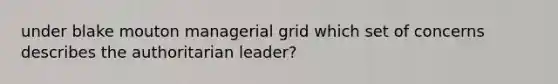 under blake mouton managerial grid which set of concerns describes the authoritarian leader?