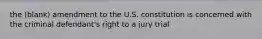 the (blank) amendment to the U.S. constitution is concerned with the criminal defendant's right to a jury trial