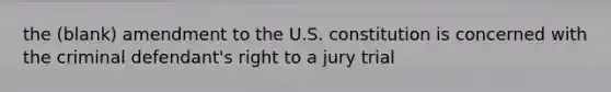 the (blank) amendment to the U.S. constitution is concerned with the criminal defendant's right to a jury trial