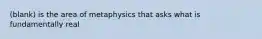 (blank) is the area of metaphysics that asks what is fundamentally real