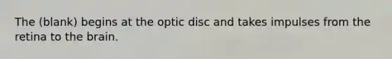 The (blank) begins at the optic disc and takes impulses from the retina to the brain.