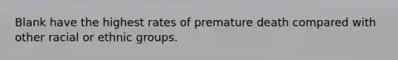 Blank have the highest rates of premature death compared with other racial or ethnic groups.