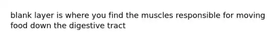 blank layer is where you find the muscles responsible for moving food down the digestive tract