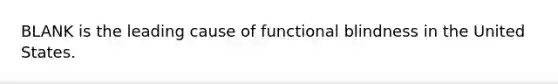 BLANK is the leading cause of functional blindness in the United States.