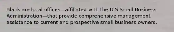 Blank are local offices—affiliated with the U.S Small Business Administration—that provide comprehensive management assistance to current and prospective small business owners.