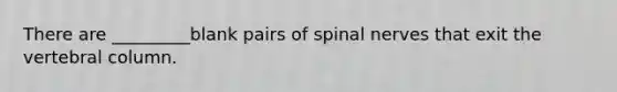 There are _________blank pairs of spinal nerves that exit the vertebral column.