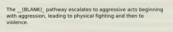 The __(BLANK)_ pathway escalates to aggressive acts beginning with aggression, leading to physical fighting and then to violence.