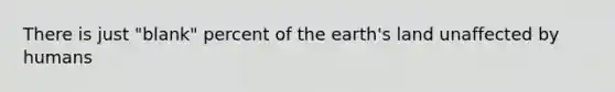 There is just "blank" percent of the earth's land unaffected by humans