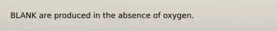 BLANK are produced in the absence of oxygen.