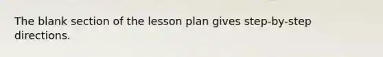 The blank section of the lesson plan gives step-by-step directions.