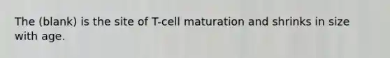 The (blank) is the site of T-cell maturation and shrinks in size with age.
