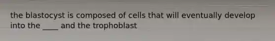 the blastocyst is composed of cells that will eventually develop into the ____ and the trophoblast