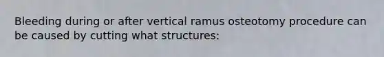 Bleeding during or after vertical ramus osteotomy procedure can be caused by cutting what structures: