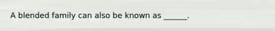 A blended family can also be known as ______.