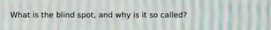What is the blind spot, and why is it so called?