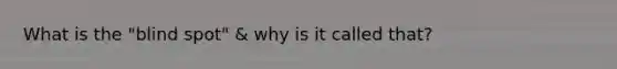 What is the "blind spot" & why is it called that?