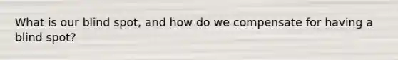 What is our blind spot, and how do we compensate for having a blind spot?