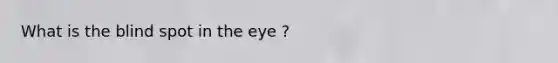 What is the blind spot in the eye ?